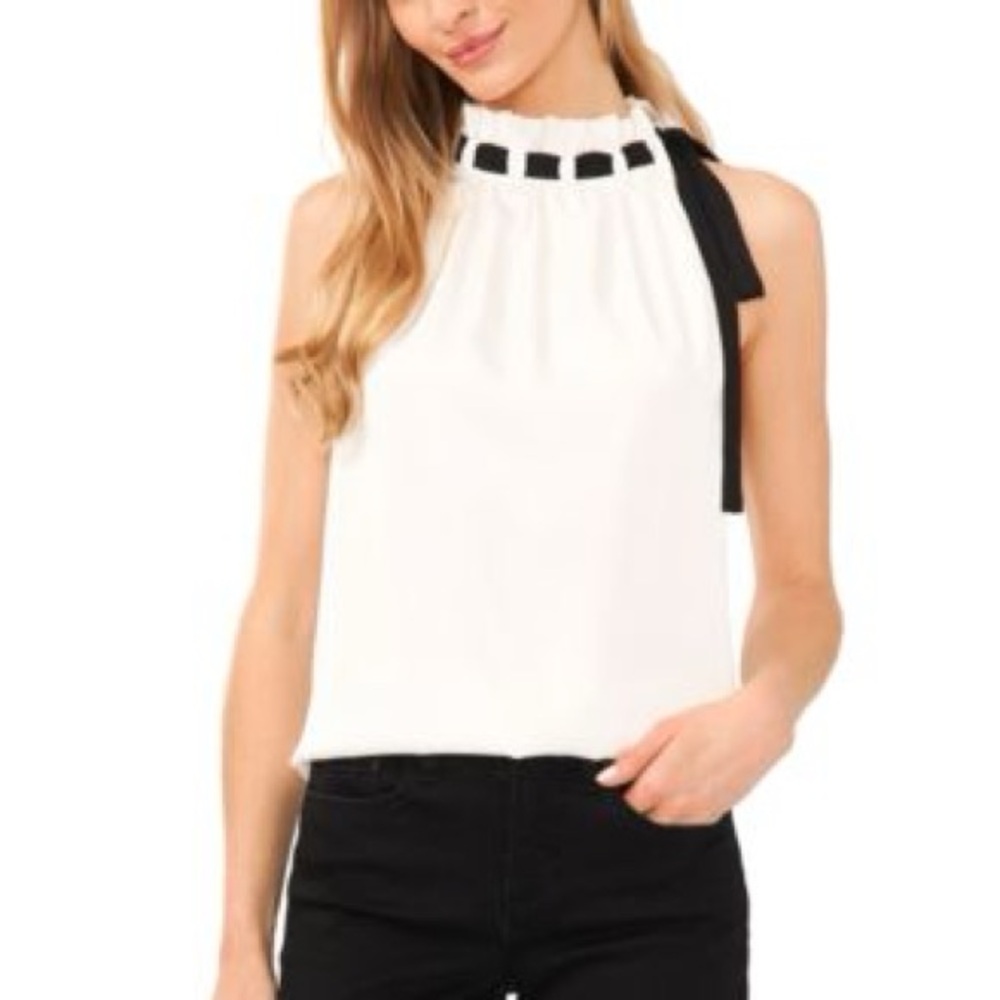 Darling Ramy Brook sleeveless top with velvet bow XS